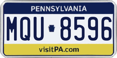 PA license plate MQU8596