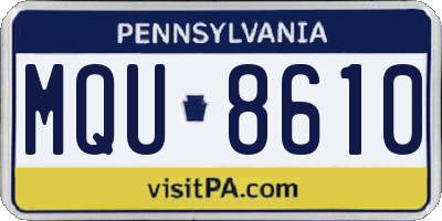 PA license plate MQU8610
