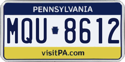 PA license plate MQU8612