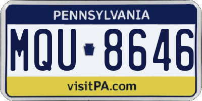 PA license plate MQU8646
