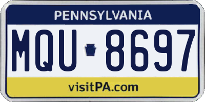 PA license plate MQU8697