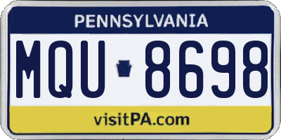 PA license plate MQU8698