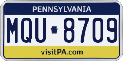 PA license plate MQU8709