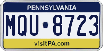 PA license plate MQU8723
