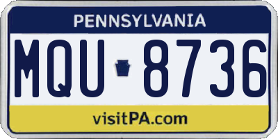 PA license plate MQU8736
