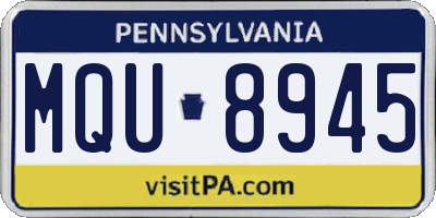 PA license plate MQU8945