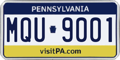 PA license plate MQU9001