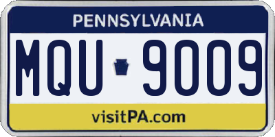 PA license plate MQU9009