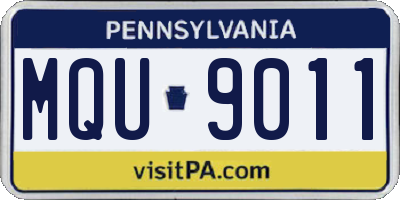 PA license plate MQU9011