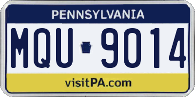 PA license plate MQU9014