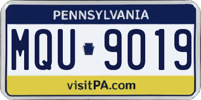 PA license plate MQU9019