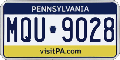 PA license plate MQU9028