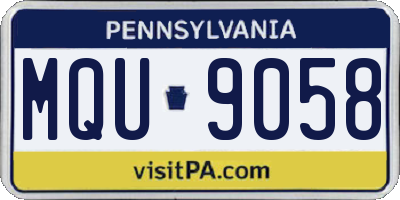 PA license plate MQU9058