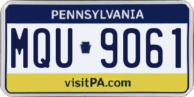 PA license plate MQU9061