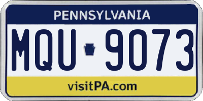 PA license plate MQU9073