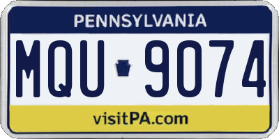 PA license plate MQU9074