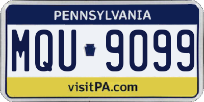 PA license plate MQU9099