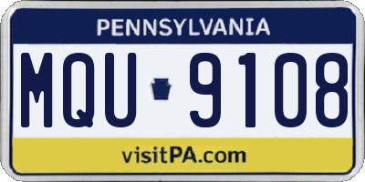 PA license plate MQU9108