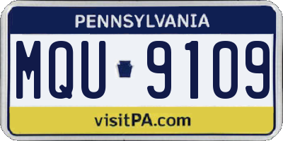 PA license plate MQU9109