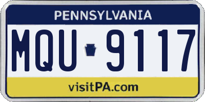 PA license plate MQU9117