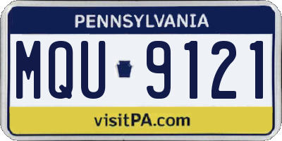 PA license plate MQU9121