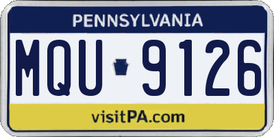 PA license plate MQU9126