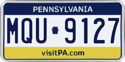 PA license plate MQU9127
