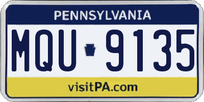 PA license plate MQU9135