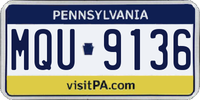 PA license plate MQU9136