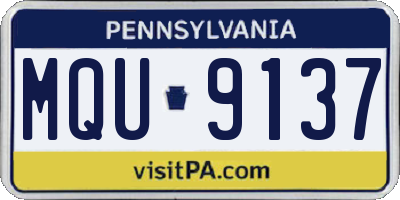 PA license plate MQU9137
