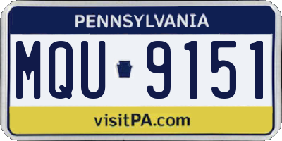 PA license plate MQU9151