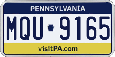 PA license plate MQU9165
