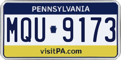 PA license plate MQU9173