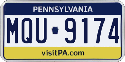 PA license plate MQU9174