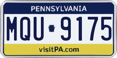 PA license plate MQU9175