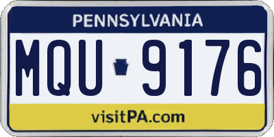 PA license plate MQU9176