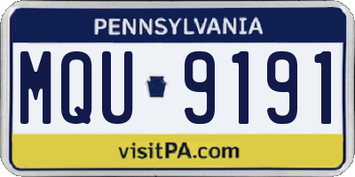 PA license plate MQU9191