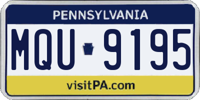 PA license plate MQU9195