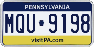 PA license plate MQU9198