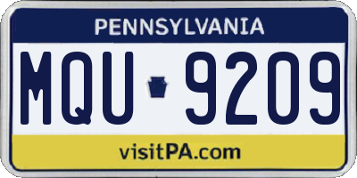 PA license plate MQU9209