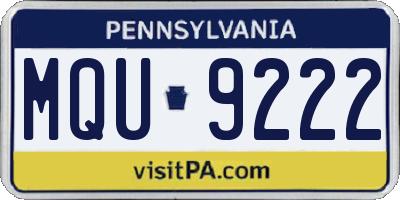 PA license plate MQU9222