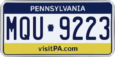 PA license plate MQU9223