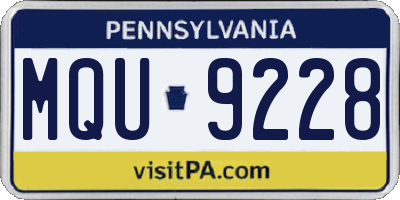 PA license plate MQU9228