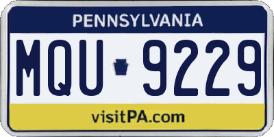 PA license plate MQU9229