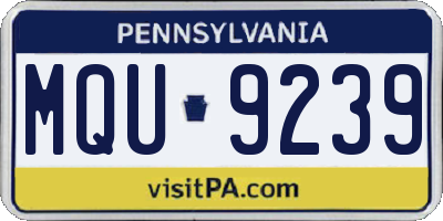 PA license plate MQU9239