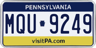 PA license plate MQU9249