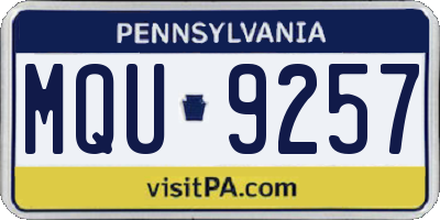 PA license plate MQU9257