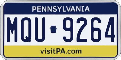 PA license plate MQU9264