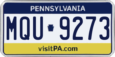 PA license plate MQU9273