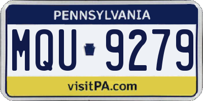 PA license plate MQU9279
